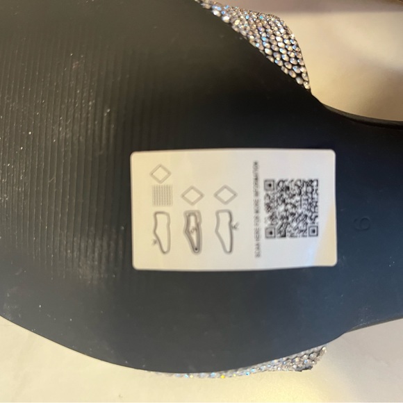 ASOS Design WIDE FIT size 8 embellished heeled mules in black & silver, NWT - Picture 7 of 10